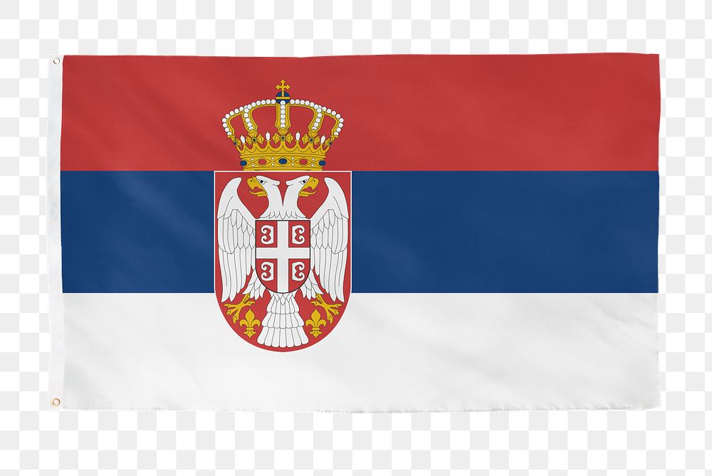 Serbia png flag, national symbol, transparent background