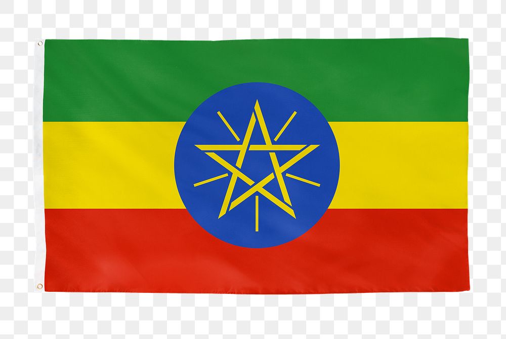 Ethiopia png flag, national symbol, transparent background