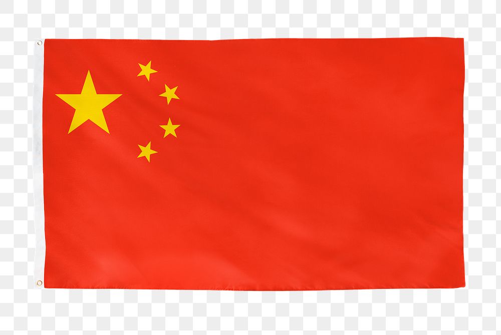 China png flag, national symbol, transparent background