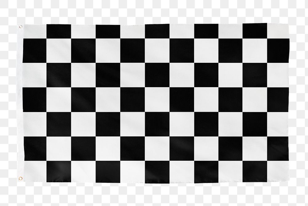 Checkered racing flag sticker, transparent background