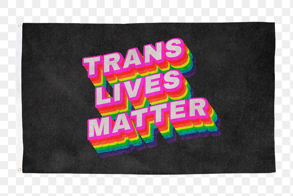 Trans lives matters flag sicker, transparent background