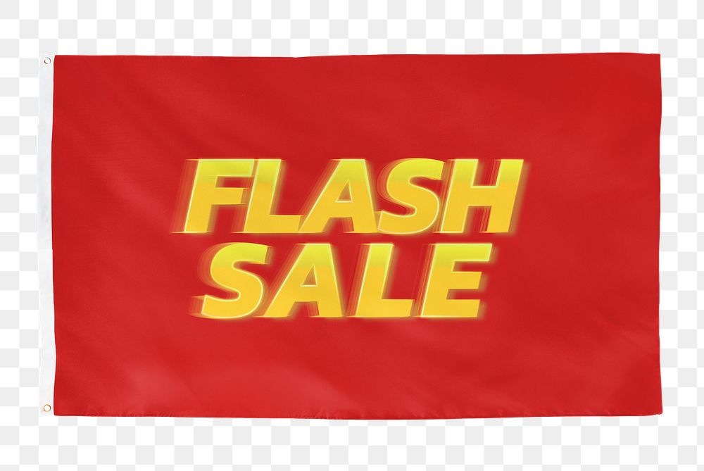 Flash sale png flag sticker, transparent background