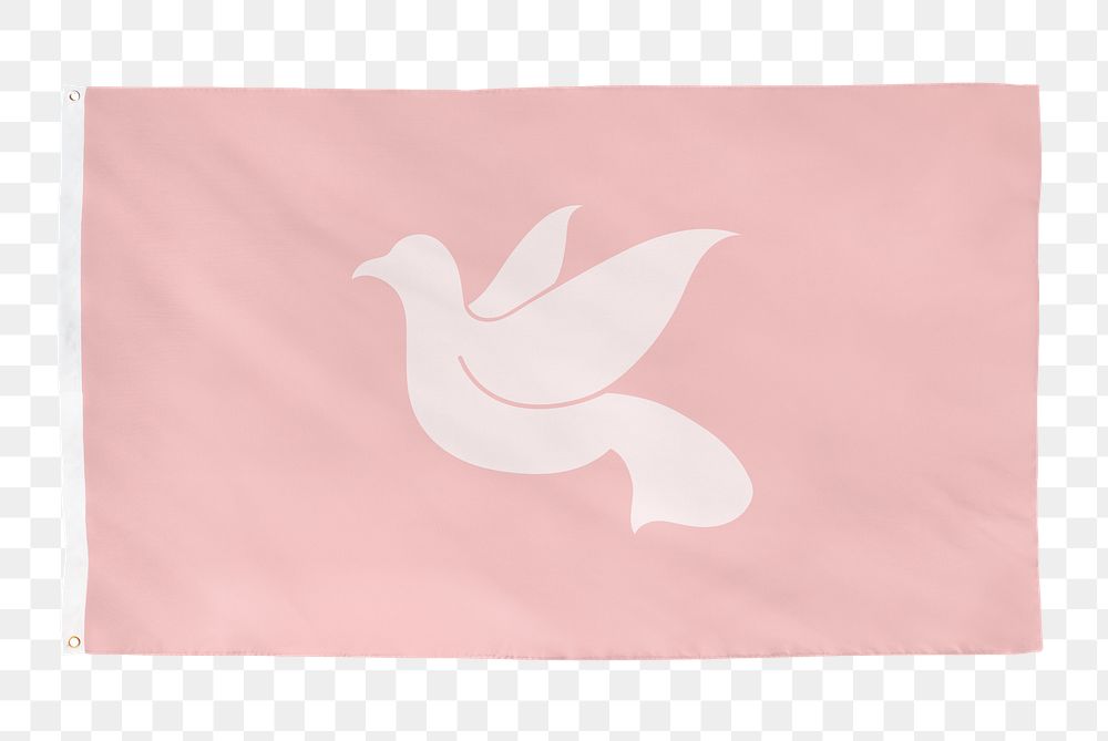 Dove png sticker, pink flag transparent background