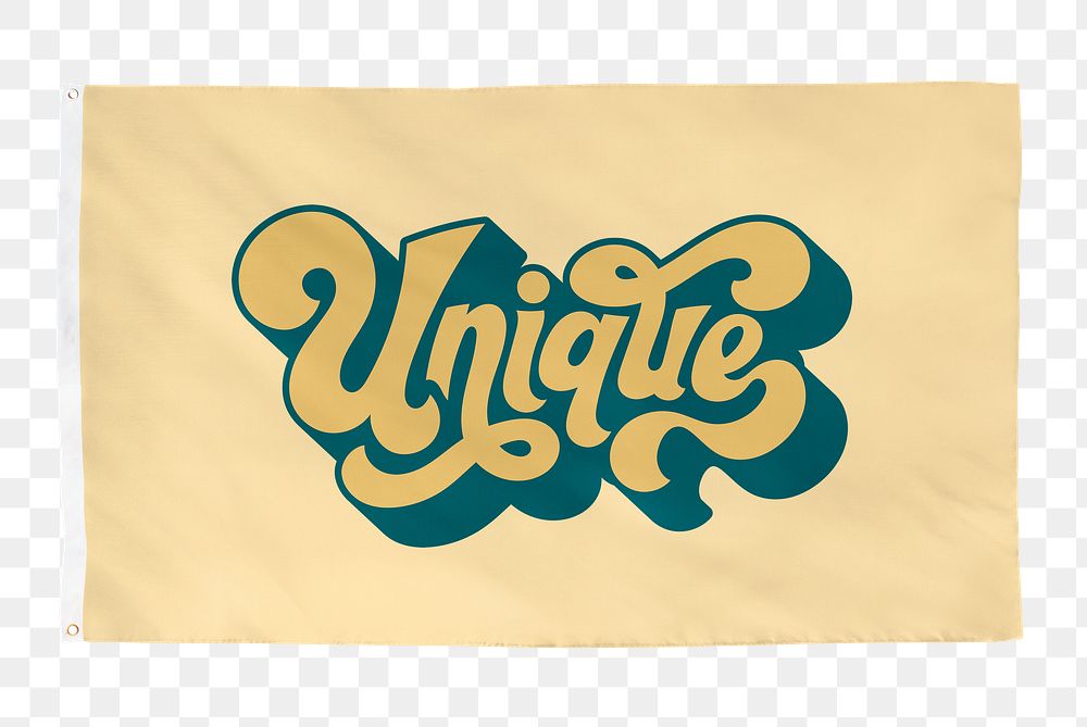 Unique png sticker, yellow flag transparent background