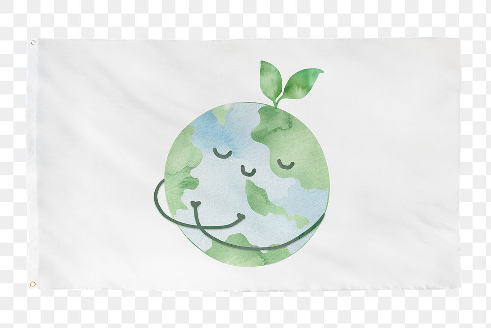 Earth png sticker flag, transparent background