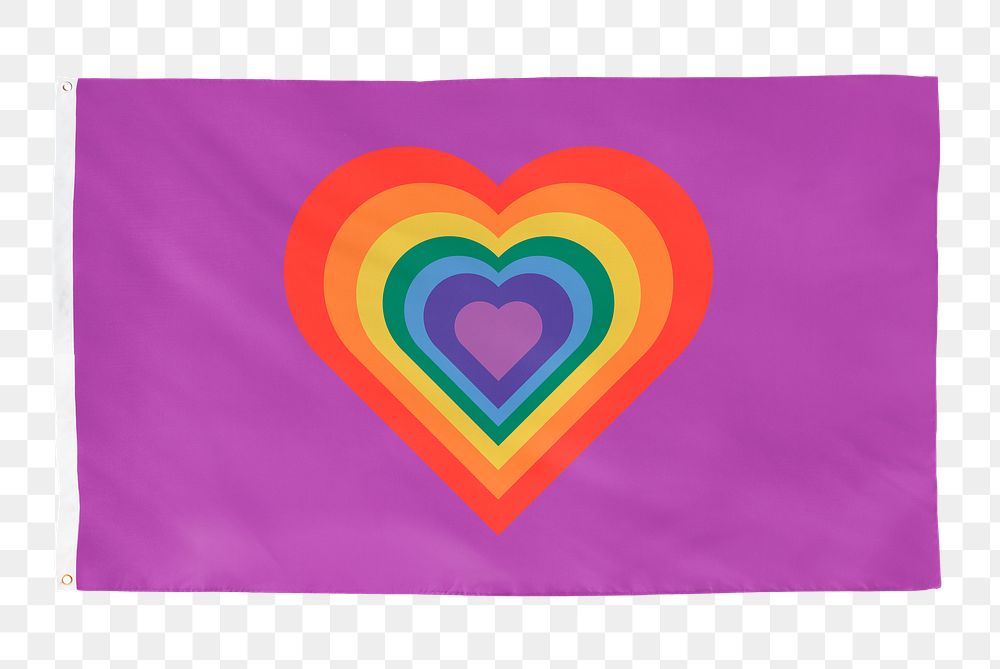 LGBTQ heart flag, pride month concept, transparent background