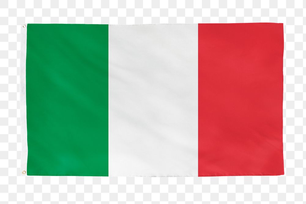 Italian png flag, national symbol, transparent background