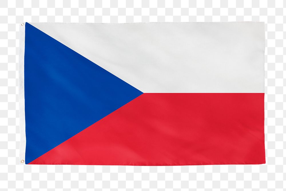Czechia png flag, national symbol, transparent background
