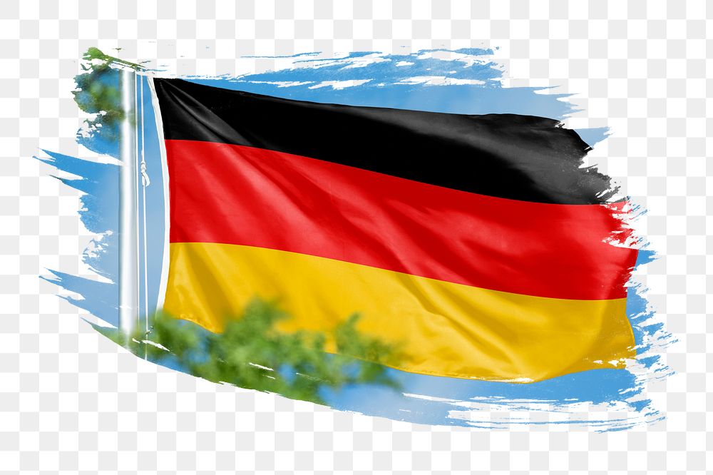 Germany flag png sticker, brush stroke design, transparent background