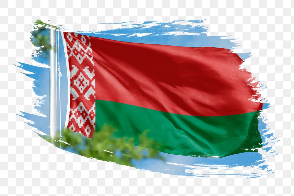 Belarus flag png sticker, brush stroke design, transparent background