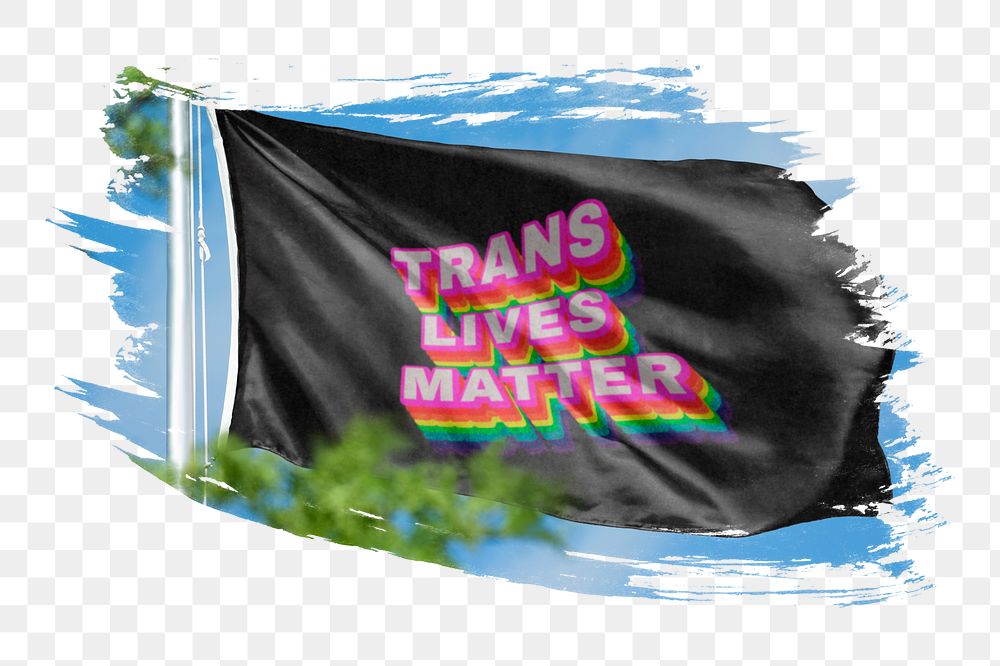 Trans lives matter png word sticker typography, transparent background