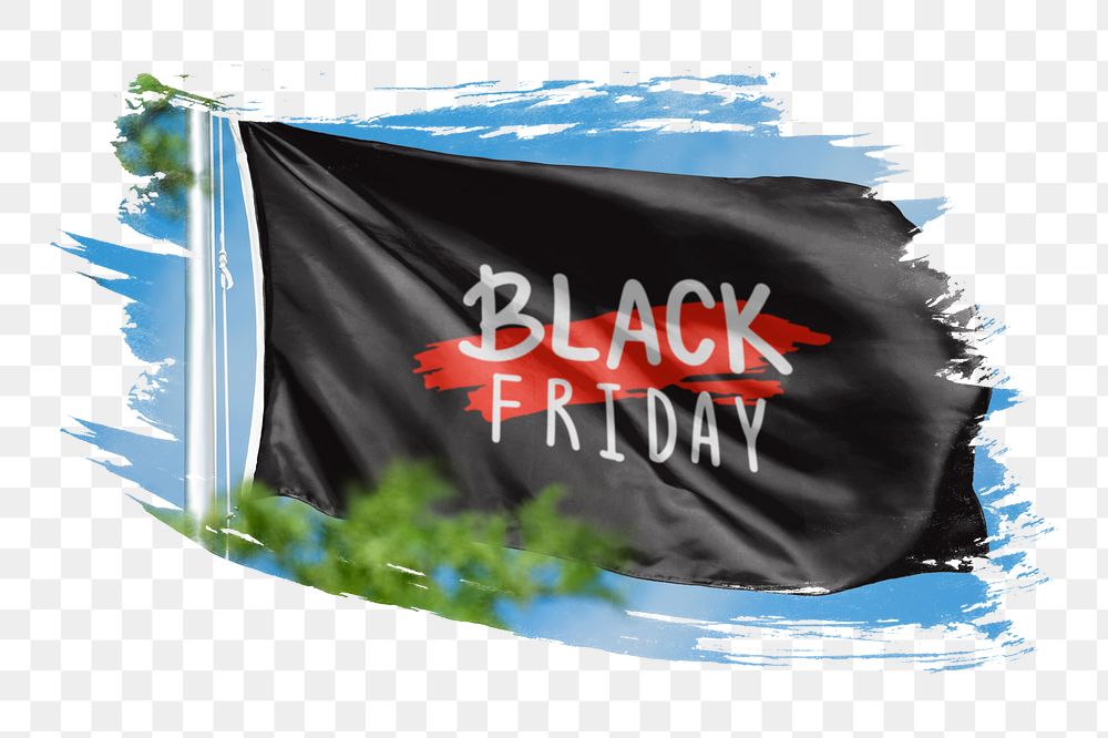 Black Friday png word sticker typography, transparent background