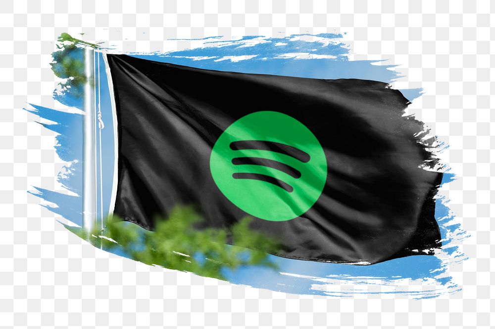 Spotify icon for social media on flag png. 26 MAY 2022 - BANGKOK, THAILAND