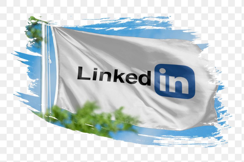 LinkedIn icon on flag png. 26 MAY 2022 - BANGKOK, THAILAND