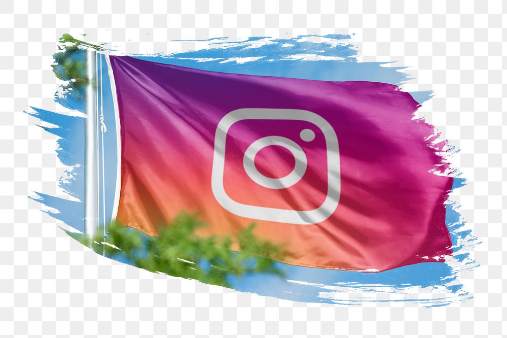 Instagram icon for social media on flag png. 26 MAY 2022 - BANGKOK, THAILAND