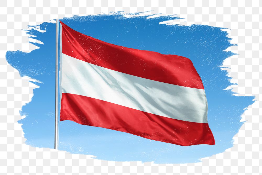 Austria png flag brush stroke sticker, transparent background