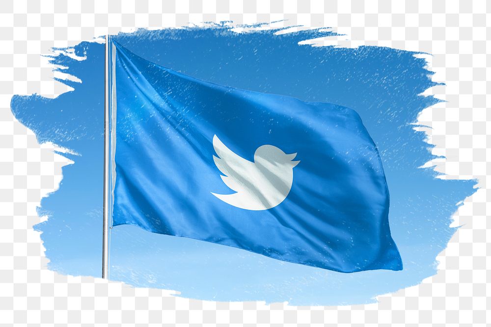 Twitter icon png flag, brush stroke, social media. 25 MAY 2022 - BANGKOK, THAILAND