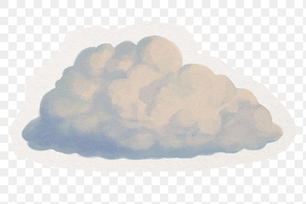 Cloud png digital sticker, collage element in transparent background