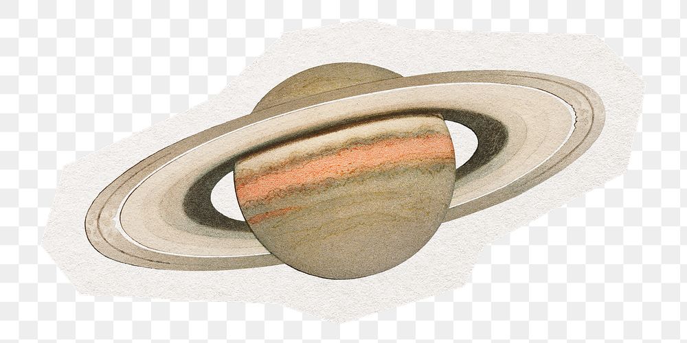 Saturn png digital sticker, collage element in transparent background