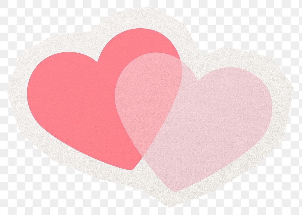 Hearts, love png digital sticker, collage element in transparent background
