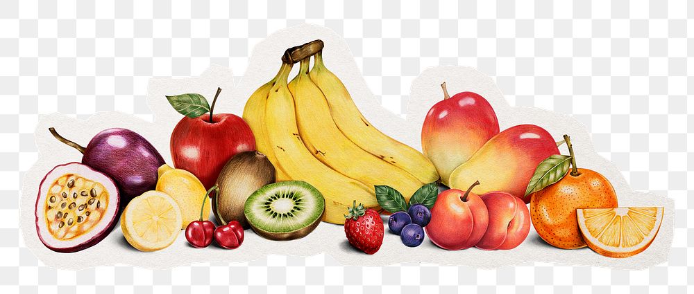 Mixed fruits png sticker, transparent background