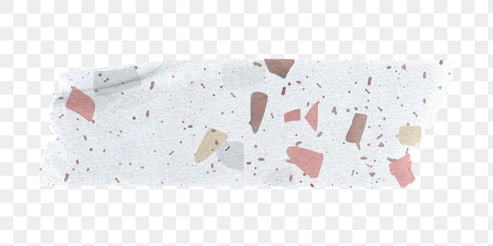 PNG terrazzo washi tape, journal sticker element, transparent background