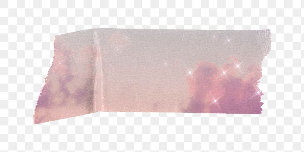 PNG pink sky washi tape, journal sticker element, transparent background