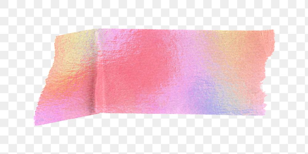 PNG colorful hologram washi tape, journal sticker element, transparent background