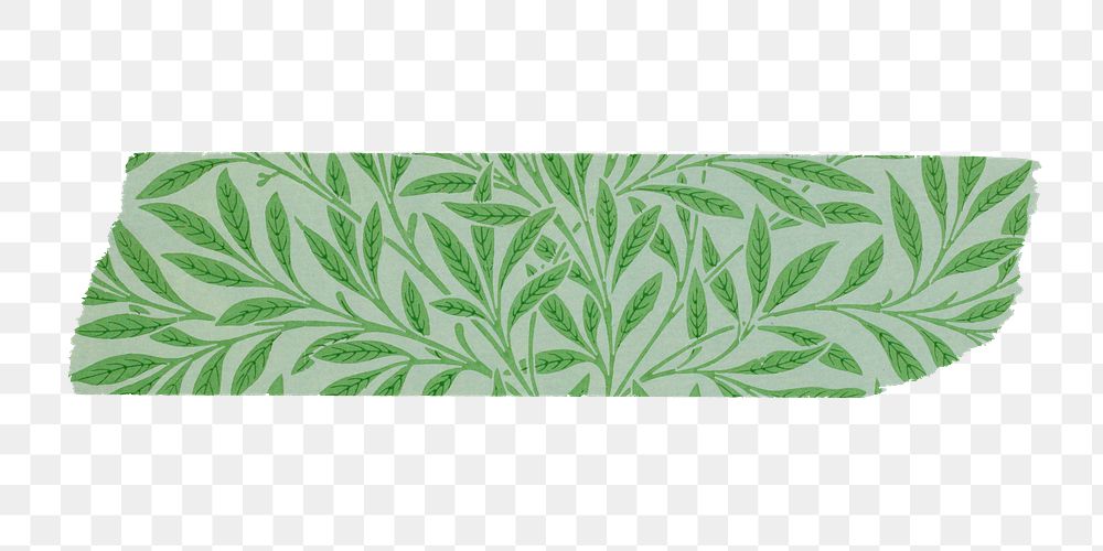 PNG William Morris pattern washi tape, journal sticker element, transparent background