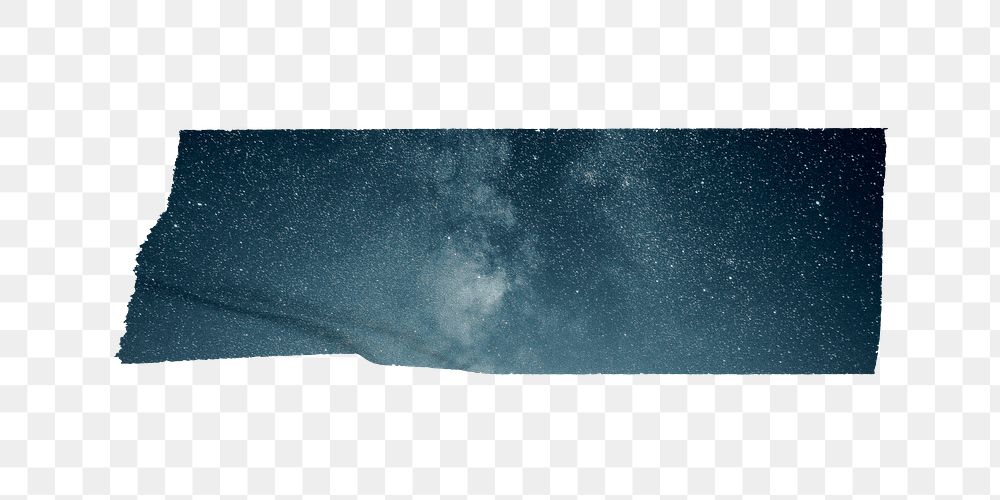 PNG blue sky washi tape, journal sticker element, transparent background