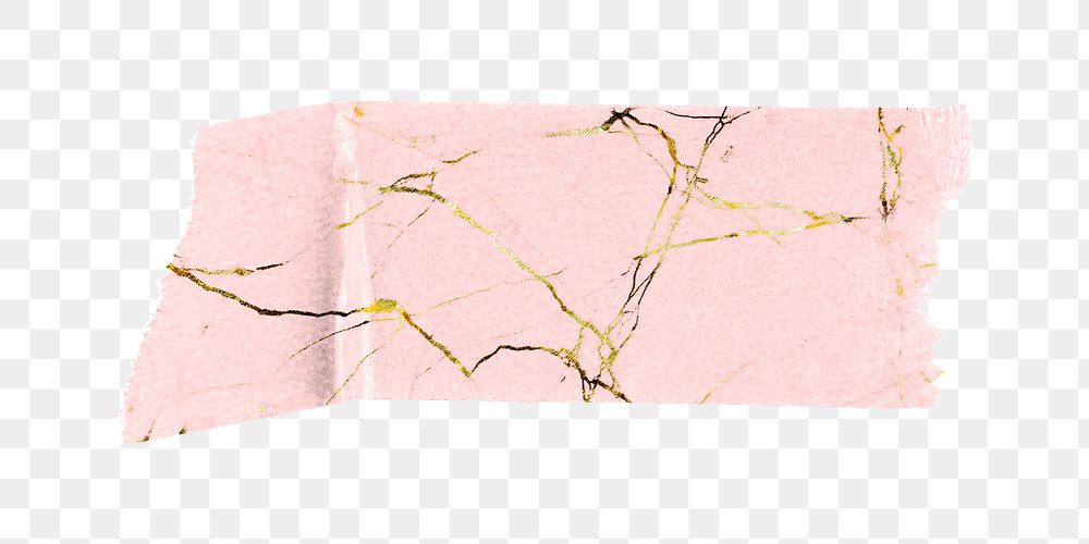 PNG pink marble washi tape, journal sticker element, transparent background