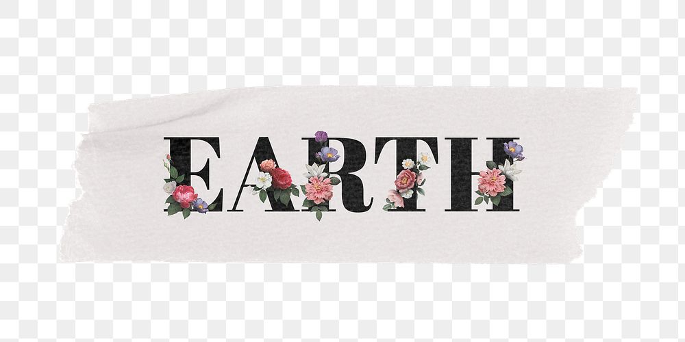 Earth png word sticker typography, transparent background