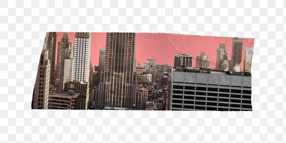 New York city png tape sticker, transparent background