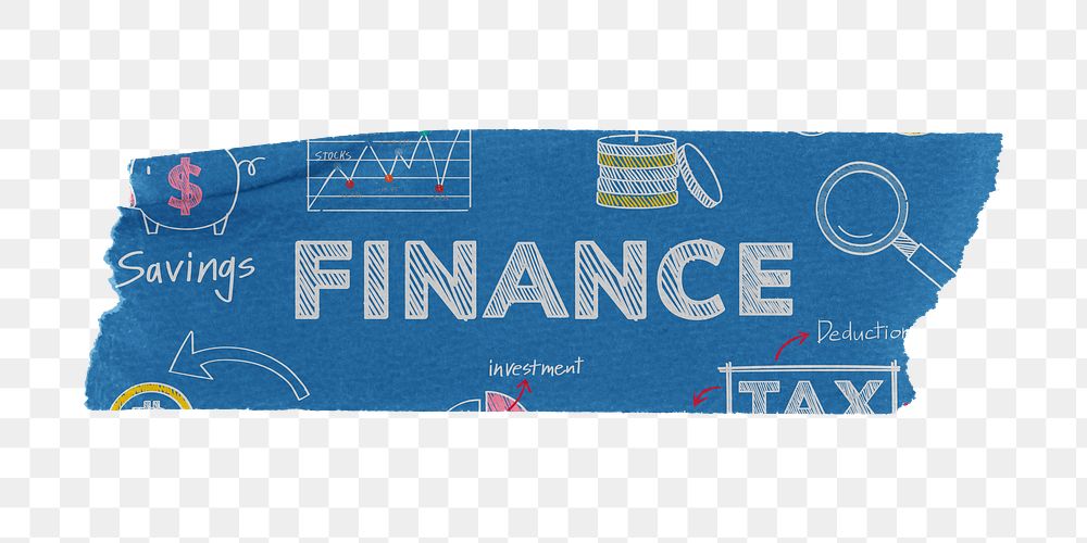 Finance png word sticker typography, transparent background