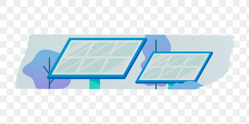 Solar cell png tape sticker, transparent background