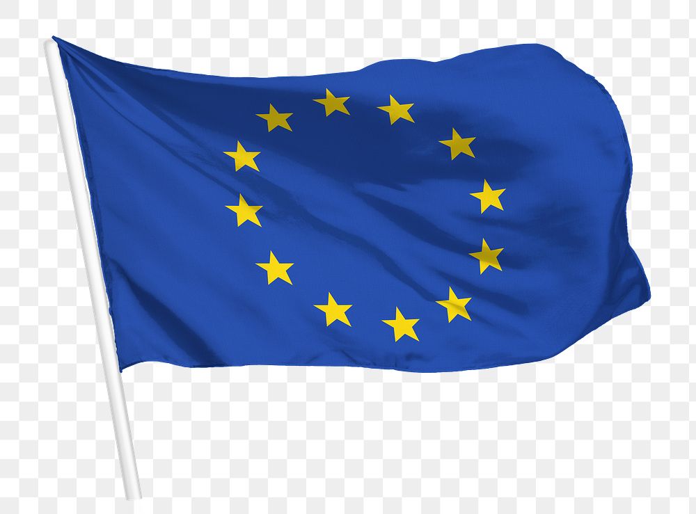 European union flag png waving, national symbol graphic