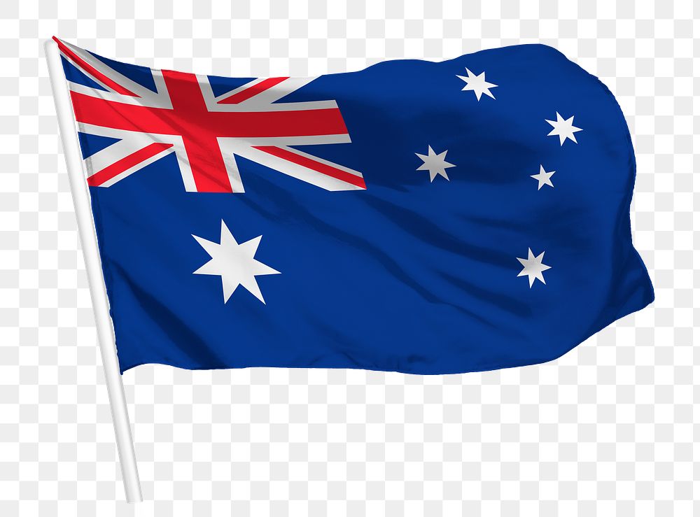 Australia flag png waving, national symbol graphic