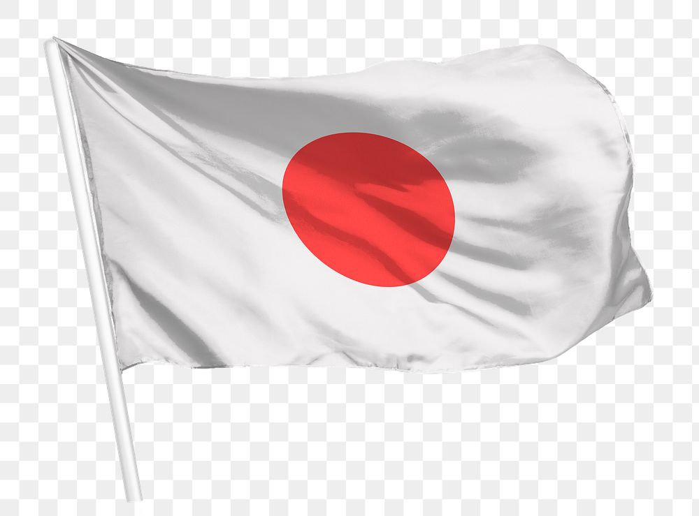 Japan flag png waving, national symbol graphic