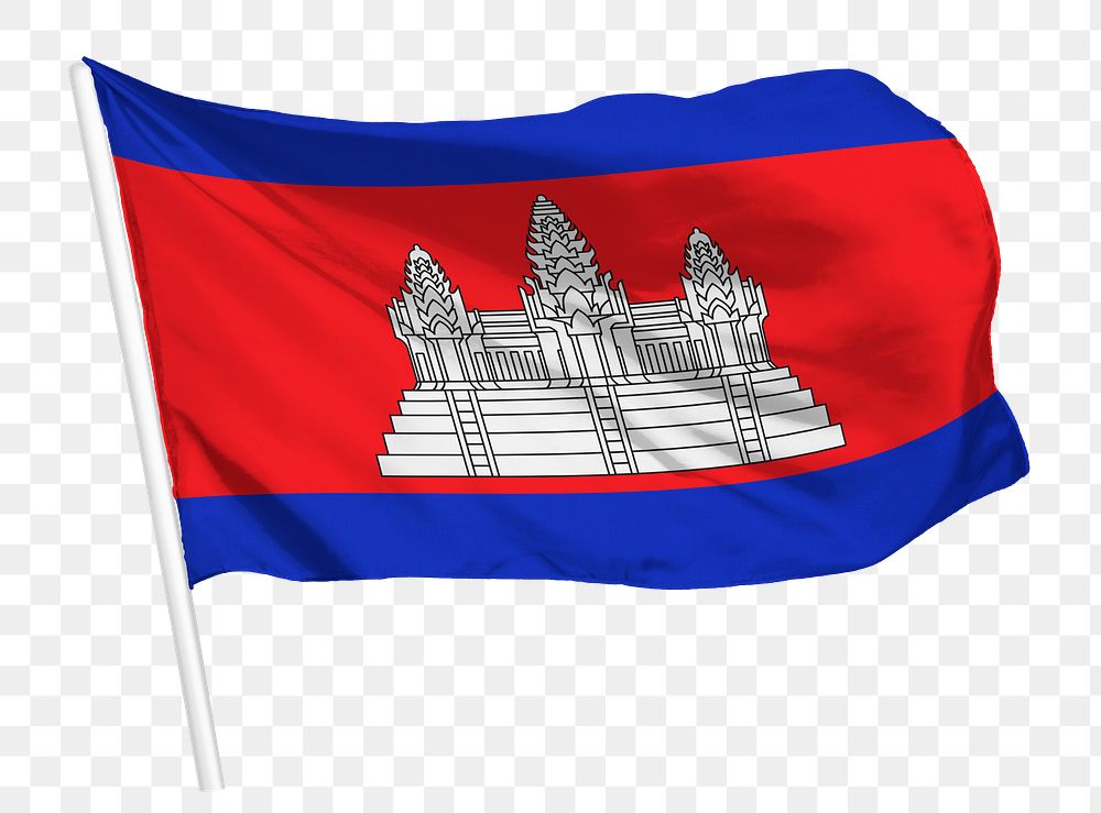Cambodian flag png waving, national symbol graphic