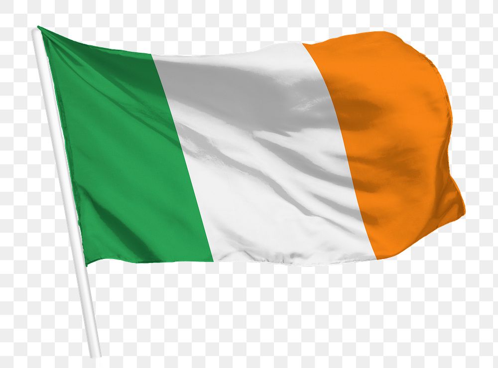 Irish flag png waving, national symbol graphic