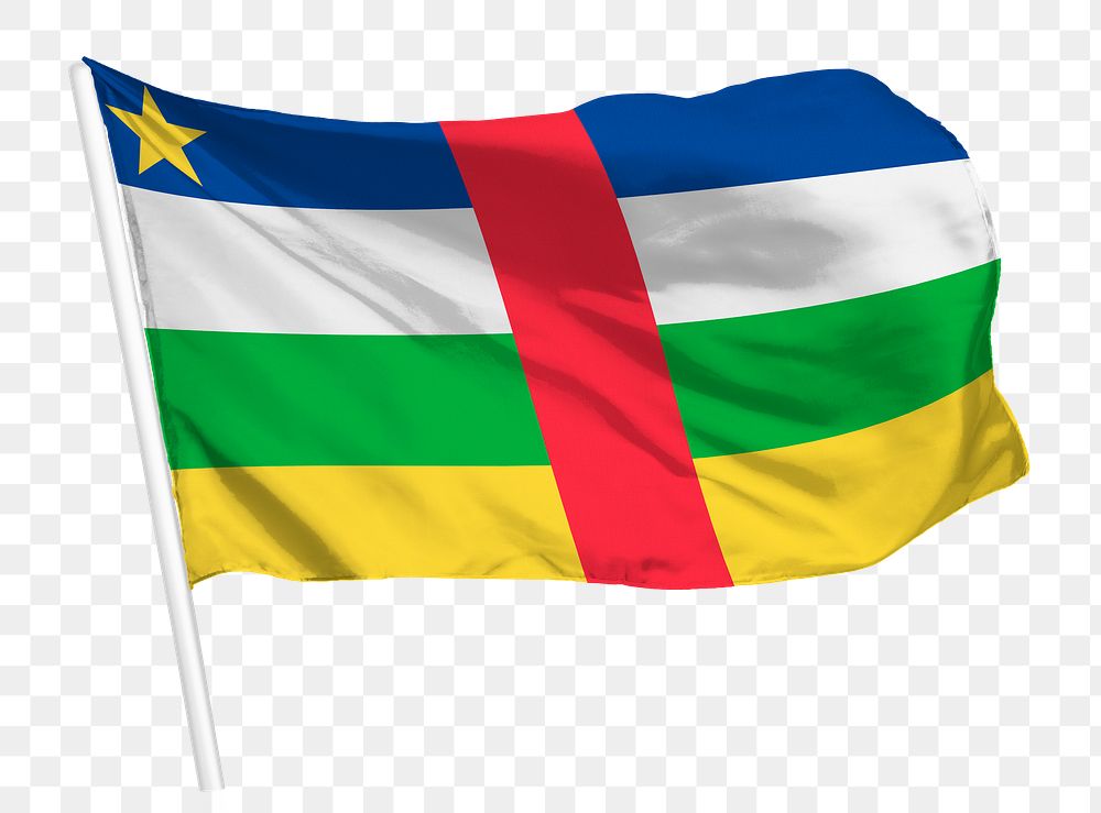 Central African Republic flag png waving, national symbol graphic