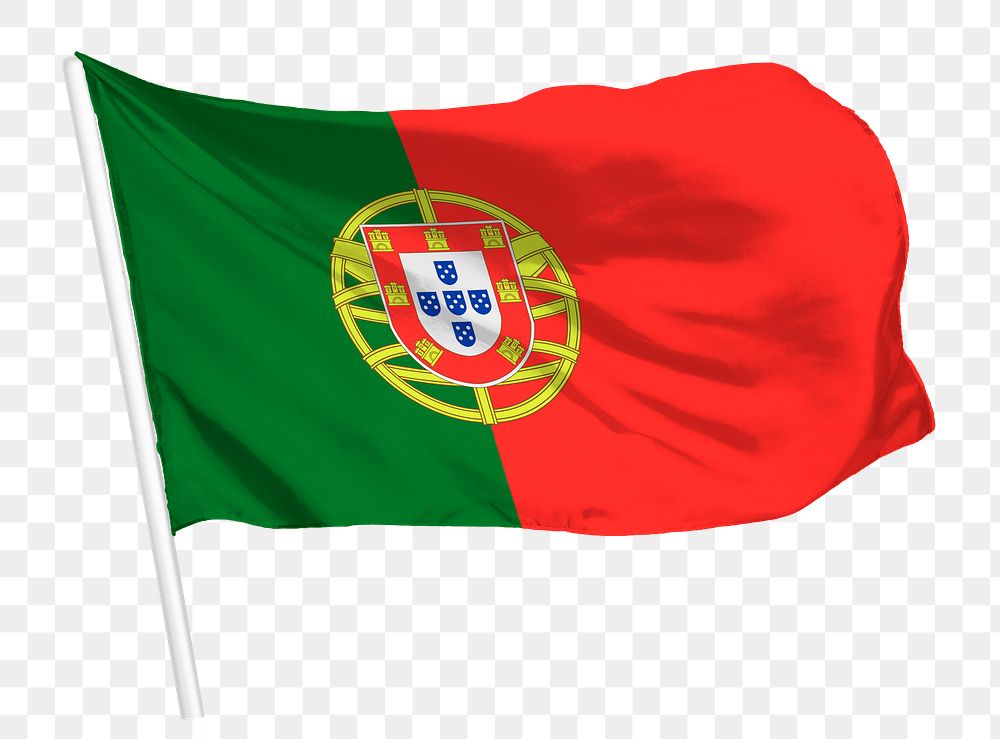 Portuguese flag png waving, national symbol graphic
