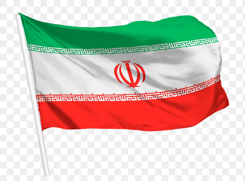 Persian flag png waving, national symbol graphic