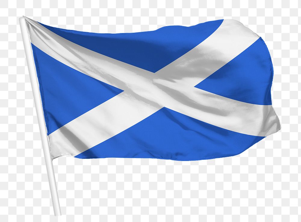 Scottish flag png waving, national symbol graphic