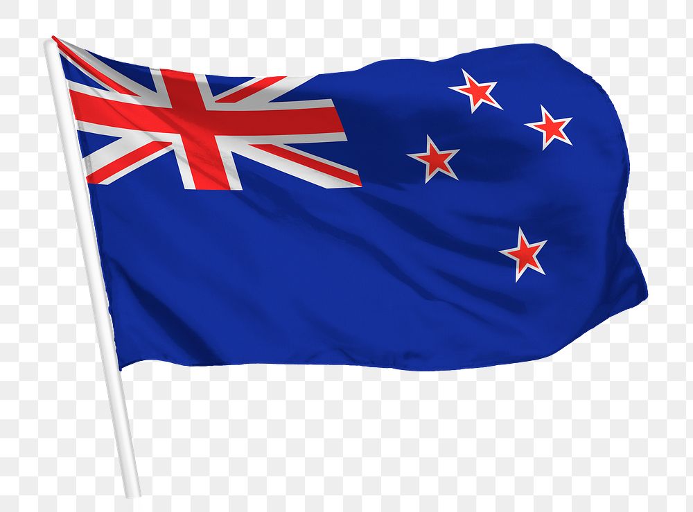 New Zealand flag png waving, national symbol graphic