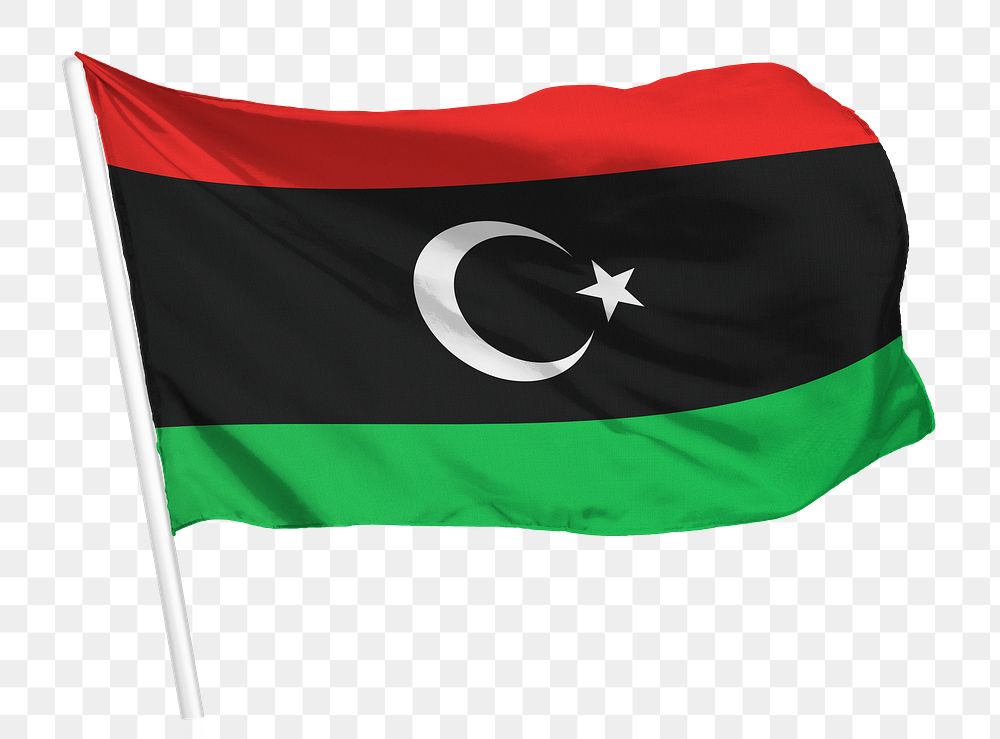 Libya flag png waving, national symbol graphic