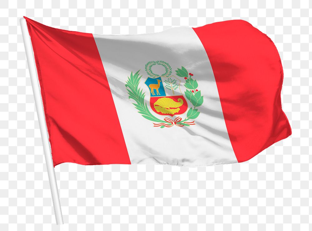 Peru flag png waving, national symbol graphic