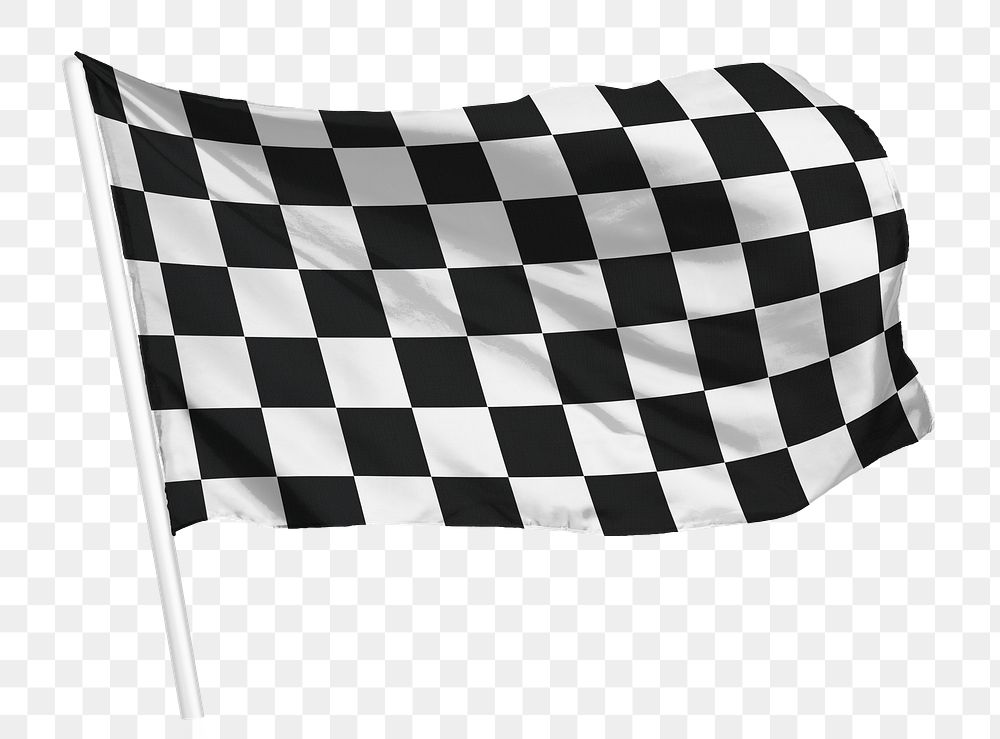 Checkered racing png flag waving graphic