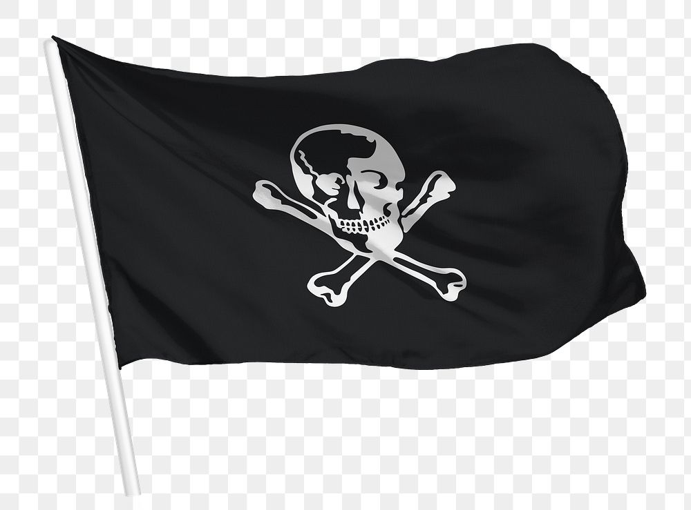 Pirate skull png flag waving graphic