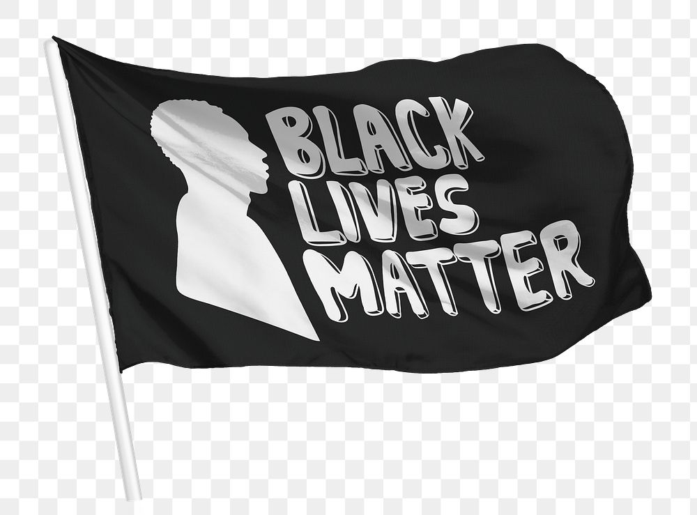 Black Lives Matter png flag waving, BLM concept